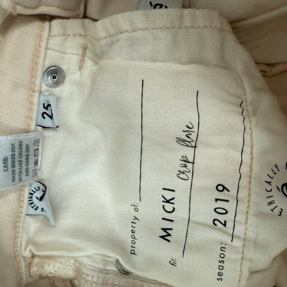 IRO Micki Cropped Flare Jean with Chewed Hem in Off White Size 25 - Picture 6 of 6